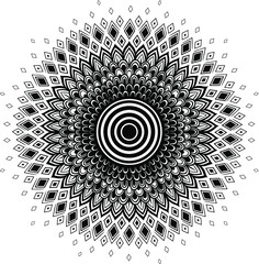 Vector Black and White Mandala Illustration
