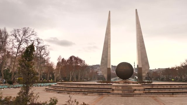 Ankara, Turkey - January 9, 2020: Youth Park Genclik Parki in autumn.