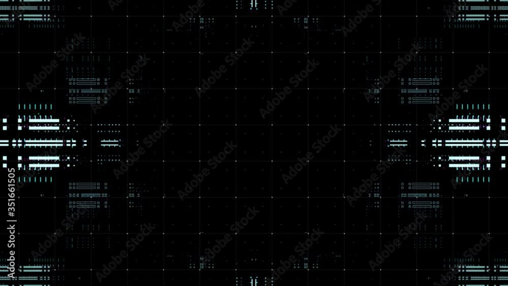 Poster complex technology background. multi layered 2d render. abstract data processing. loopable animation