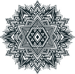 Vector Vintage Black and White Mandala