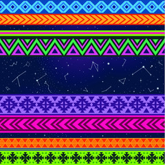 Vector Color Space Stripes Seamless Pattern
