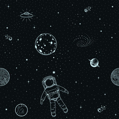 Vector Black Stars Seamless Pattern