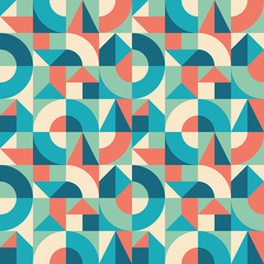 Geometric background design. Abstract seamless pattern. Vector template banner poster. Decorative mosaic ornament. 