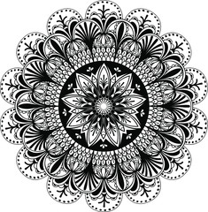 Vector Black and White Mandala Illustration
