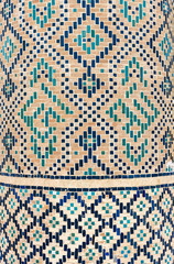 Close-up of mosaics at Kosh Madrasah (Abdulla Khan Medressa), Bukhara, Uzbekistan - 351663532
