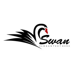 swan logo design concept vector