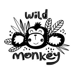 Wild monkey illustration