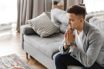 
male business portrait at home