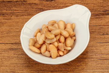 White beans kidney in the bowl