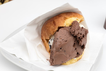 Brioche with Sicilian ice cream