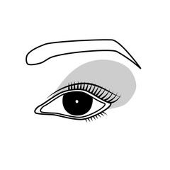 eye shadow eyebrow monochrome vector