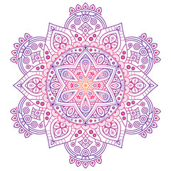 Vector round abstract circle. Mandala style. Decorative element, colored circular design element.