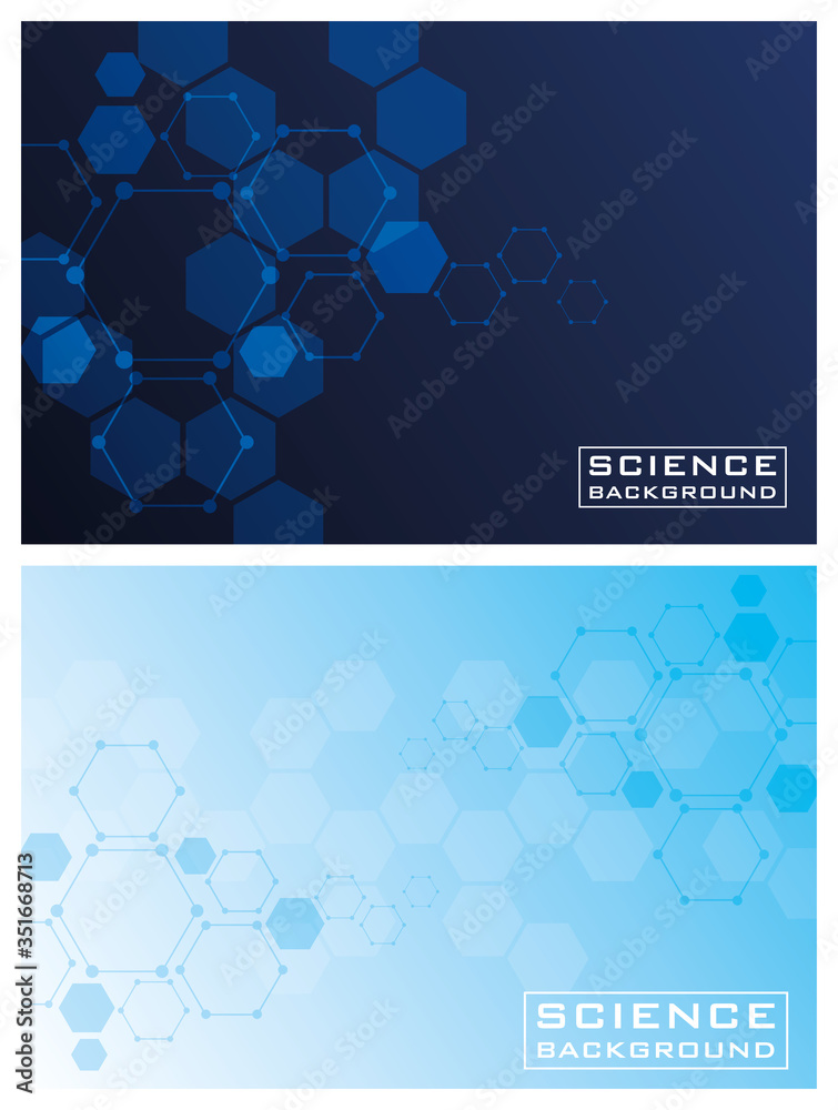 Wall mural two blues colors science backgrounds with lines structures