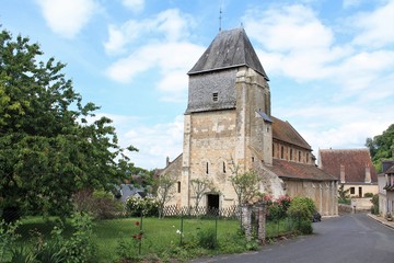 Fototapeta premium Saint Genest church in village of Lavardin member of Les Plus Beaux Villages de France, Loir et Cher, France