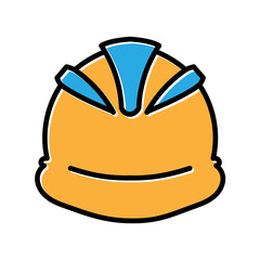 technician helmet hand drawn icon vector design