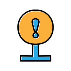 warning board hand drawn icon vector design