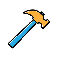 hammer hand drawn icon vector design