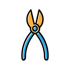 pliers hand drawn icon vector design