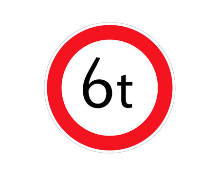 Road sign limitation 6 tons icon. Element of traffic signs icon for mobile concept and web apps. Thin line road sign limitation 6.5 tons icon can be used for web and mobile on white background