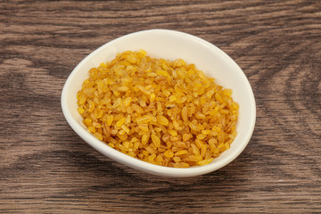 Vegetarian cuisine - dry bulgur for cooking