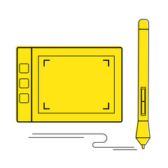 Graphic tablet and and Stylus icon vector graphic illustration