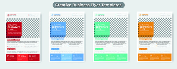 Modern Corporate Business Flyer poster pamphlet modern cover, brochure, layout for annual report vector template in A4 size - Vector, brochure cover design