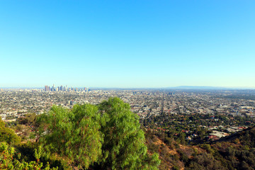 Obraz premium Panorama view of the streets of los angeles from above