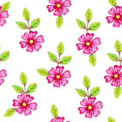 Seamless floral pattern, watercolor 