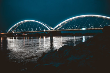 Fototapeta na wymiar Picture of a bridge on the Danube in Novi Sad