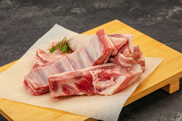 Raw lamb ribs for cooking
