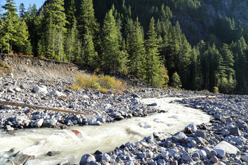 White water going down on White river