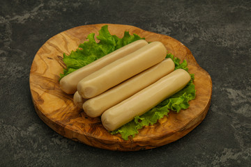 Chicken white sausage with salad