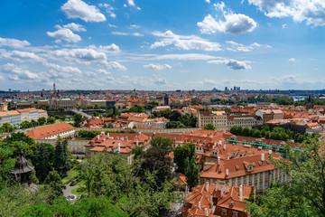 Fototapeta na wymiar Aerial view of Prague Czech Republic from Castle.