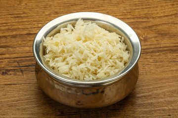 Steamed basmati rice in the bowl
