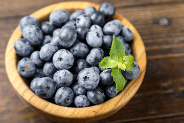 ripe blueberries on the table