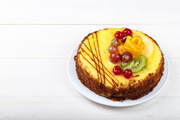 cake on a white background