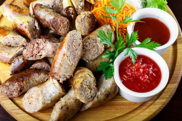 cooked homemade sausage