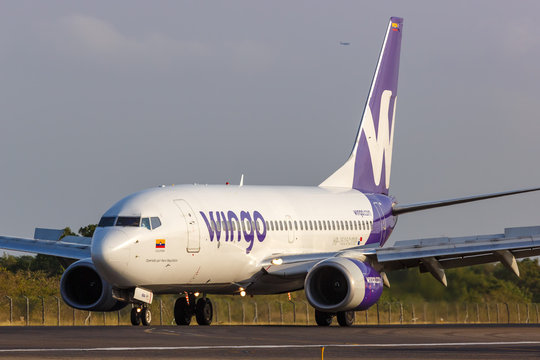 Wingo Boeing 737-700 airplane Cartagena airport in Colombia