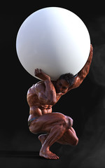 3d Illustration bodybuilder man posing. Beautiful sporty male power guy. Fitness muscle man with clipping path.