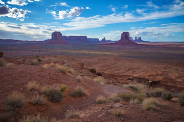 sunset at artists point in monument valley, usa