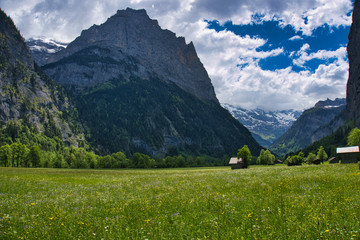 majestic landscape at Lauterbrunnen valley, Switzerland