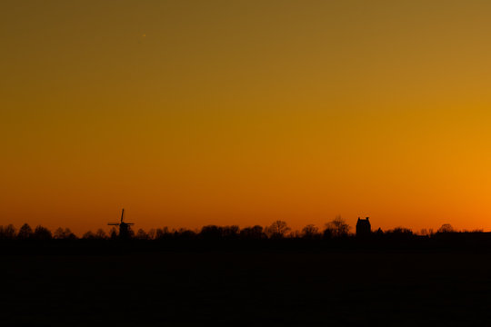 Sunset view from an village in Megen, Netherlands