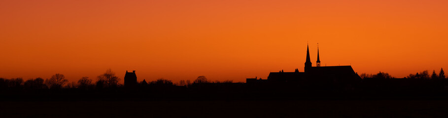 Sunset view from an village in Megen, Netherlands
