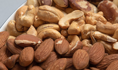 almond  and cashew top view. Healthy food for immunity and beauty