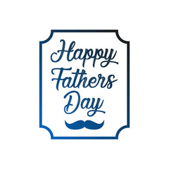 Happy fathers day handwritten lettering. Vector calligraphy with frame on white background for your design