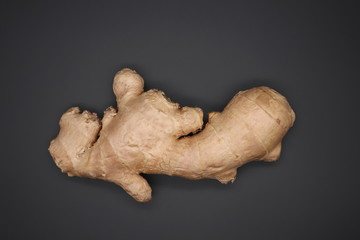 ginger root on black background