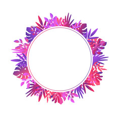 Round floral summer frame