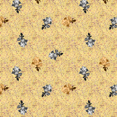 Floral pattern in the blooming botanical Motifs scattered random. Seamless vector texture. For fashion prints. Printing with in hand drawn style light blue background