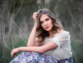 Portrait of a beautiful girl in a rustic style.