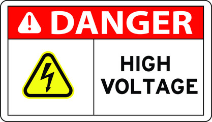 High voltage warning sign danger